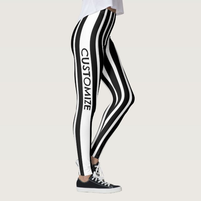 Leggings Listradas Preto e Branco c/ Texto Persona (Direita)