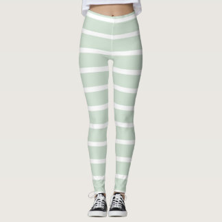 Leggings Listradas Verdes e Brancas