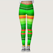 Leggings listradas verdes e vermelhos de Natal