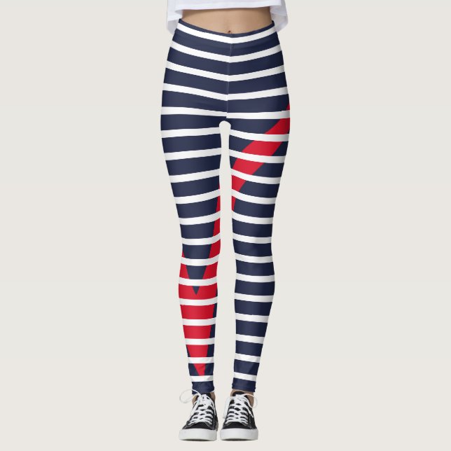 Leggings Listras Brancas Marcas Vermelhas (Frente)