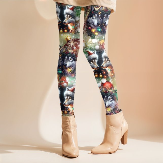 Leggings Lobos de Natal (Criador carregado)