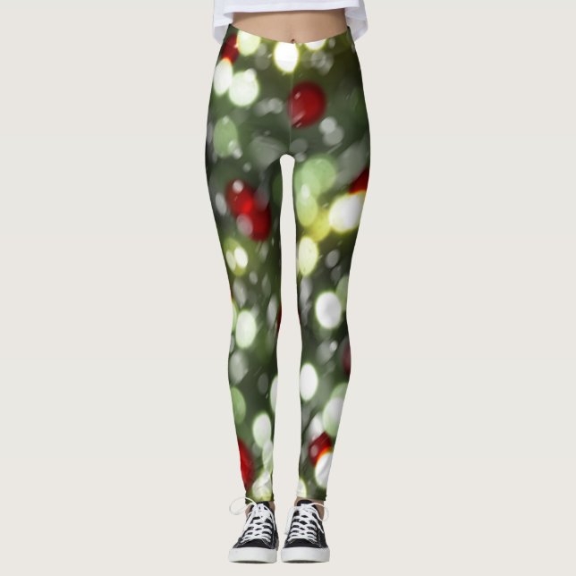 Leggings Luzes de Natal com Neve (Frente)