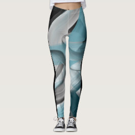 Leggings Malhação Abstrato Art Oceano Azul