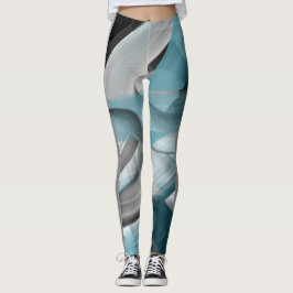 Leggings Malhação Abstrato Art Oceano Azul