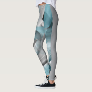 Leggings Malhação Abstrato Art Oceano Azul