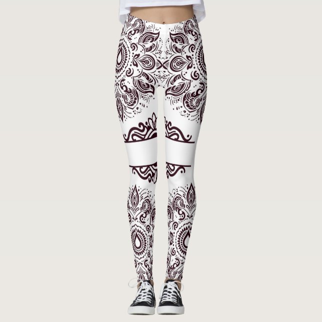Leggings Mandala Vinho Tinto (Frente)