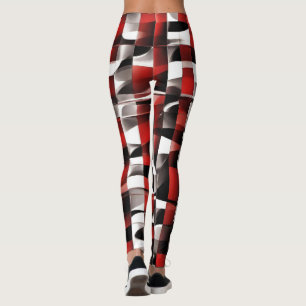 Leggings marcadas de variação vermelha, branca e p