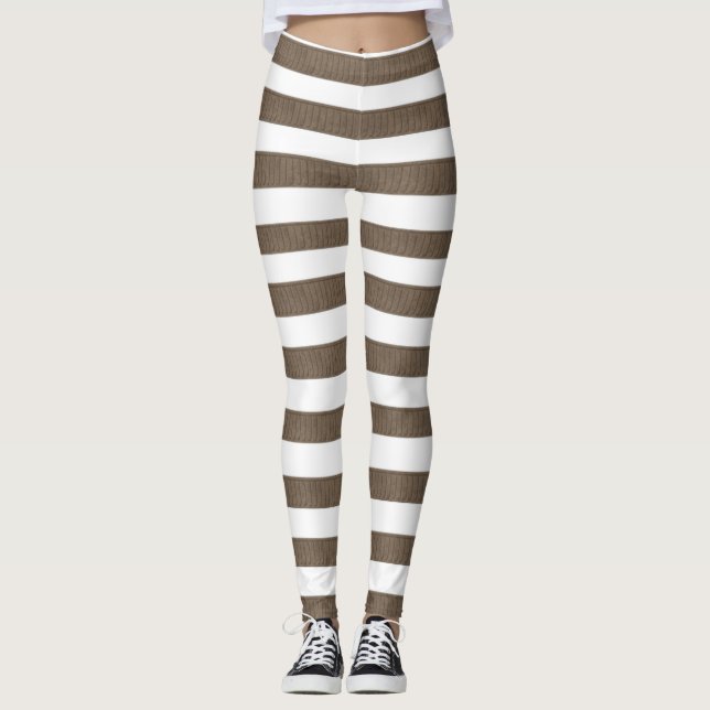 Leggings Marrom e Branco (Frente)