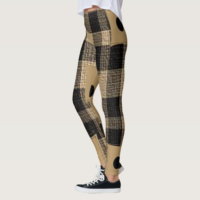 Leggings Marrom e Preto Xadrez  (Esquerda)