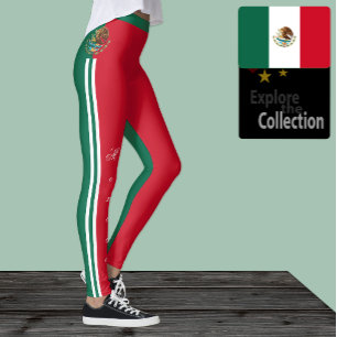 Leggings mexicanas de moda, bandeira mexicana/espo
