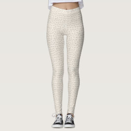 Leggings Microimpressão de Gato – Bege Macio