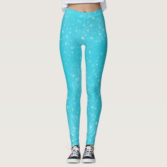 Leggings Modernas de Estrela Azure Azure bonito (Frente)