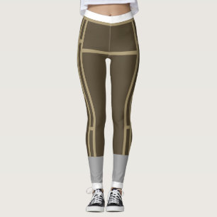 Leggings Mondrian Brown Beige 2