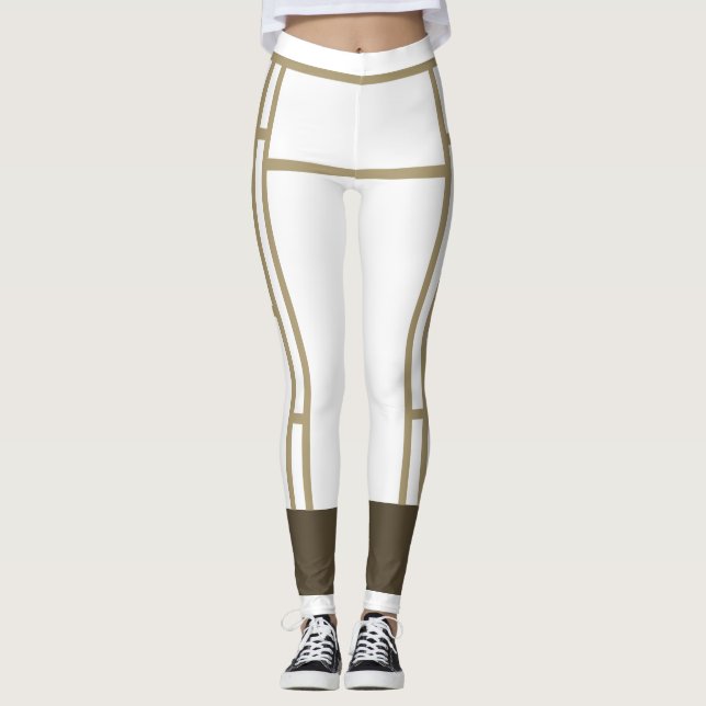 Leggings Mondrian Inspira bege branco 3 (Frente)