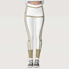 Leggings Mondrian Inspira bege branco 4
