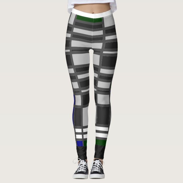 Leggings Mondrian Inspirado 3 [Cor no Verso] (Frente)