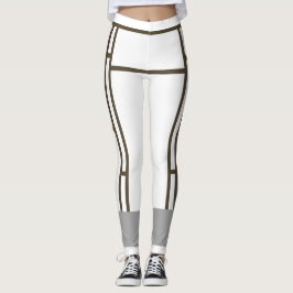 Leggings Mondrian Inspirou Castanho Branco 1