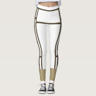 Leggings Mondrian Inspirou Castanho Branco 3