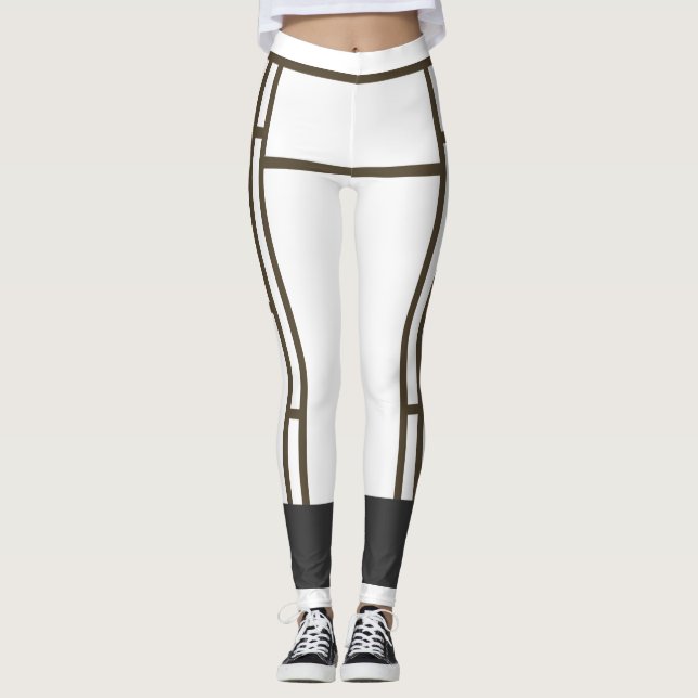 Leggings Mondrian White Brown 2 (Frente)
