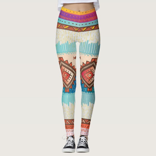 Leggings motif tissu indien (Frente)