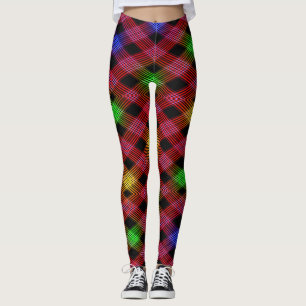 Leggings multicoloridas checadas em Gingham