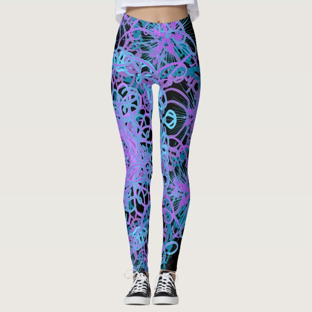Leggings Múltiplas Cor - na moda Mandala (Frente)