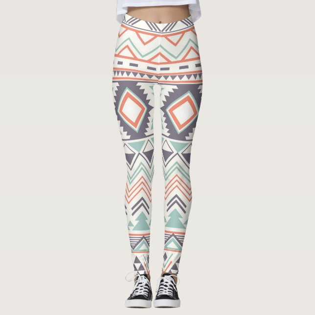 Leggings Múltiplas Pastel Aztec Pastel (Frente)