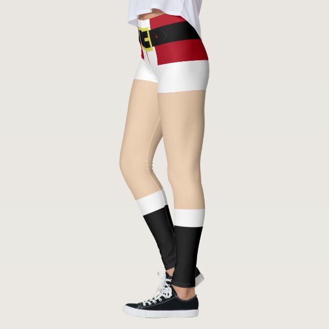 Leggings natalinas Papai Noel se divertem (Esquerda)