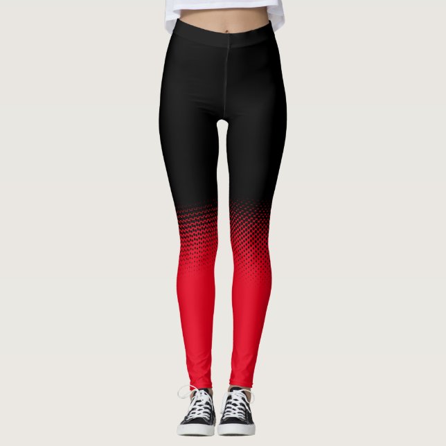 Leggings negro con lunares y fondo personalizable (Frente)
