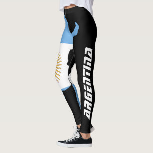 Leggings Negros con Bandera da Argentina