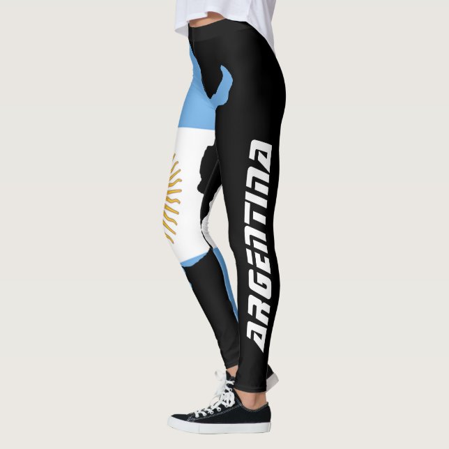 Leggings Negros con Bandera da Argentina (Esquerda)