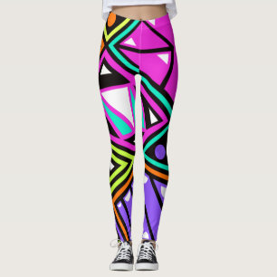 leggings neon abstrato