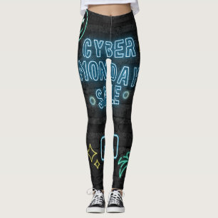 Leggings Neon Cyber Glow - Vibes Pretas e Azuis