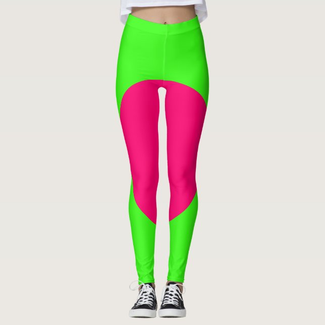 Leggings Neon Verde e Rosa – Personalize (Frente)