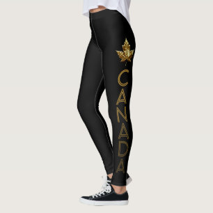 Leggings no Canadá Dourado Mapeamento de Calças de
