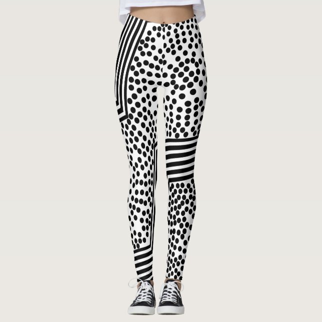 Leggings Ousadas com Listras de Bolinhas (Frente)
