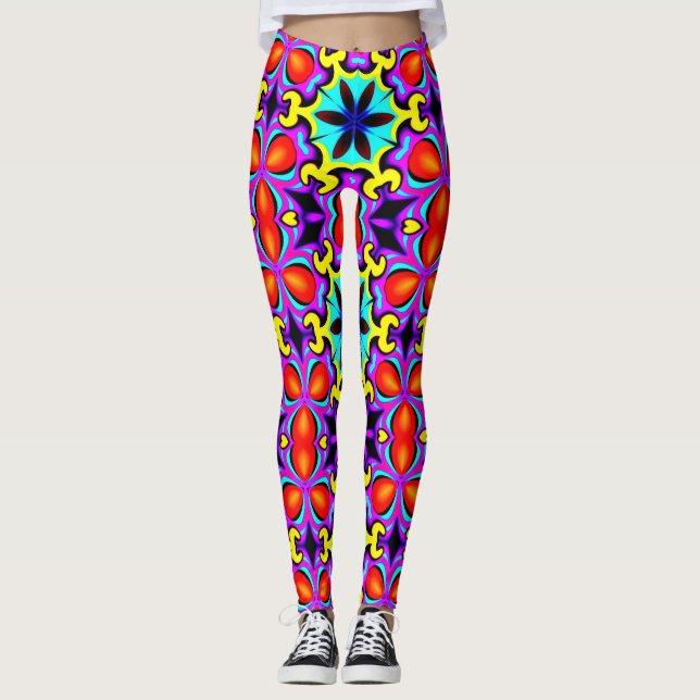 Leggings Padradas Amarelas Vermelhas (Frente)