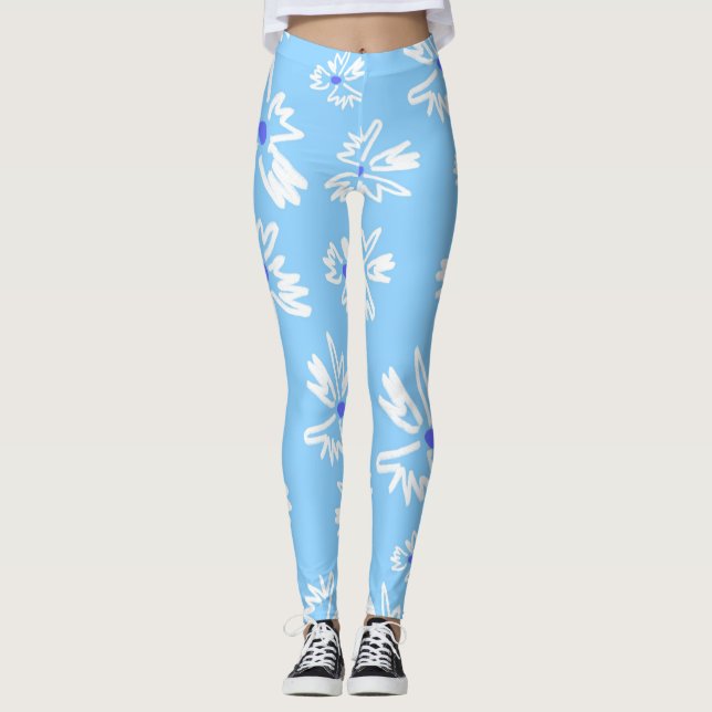 Leggings Padrão de Felicidade Floral Atrativa (Frente)