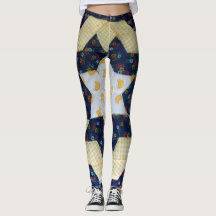 Leggings - Padrão de Inclinação da Flor nas Estrel