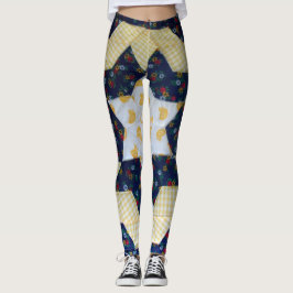 Leggings - Padrão de Inclinação da Flor nas Estrel