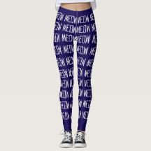 Leggings - Padrão de mensagem de Na moda Meow