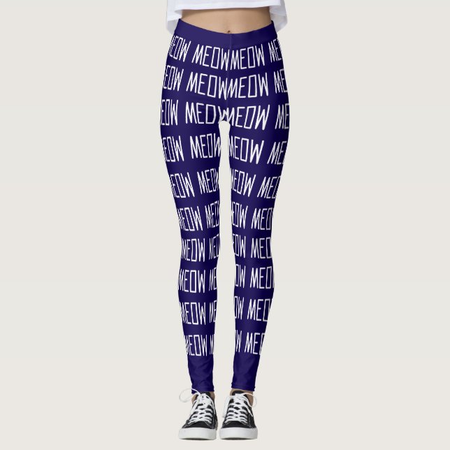 Leggings - Padrão de mensagem de Na moda Meow (Frente)