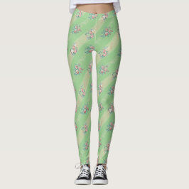 Leggings - Padrão de Rosa Vintage