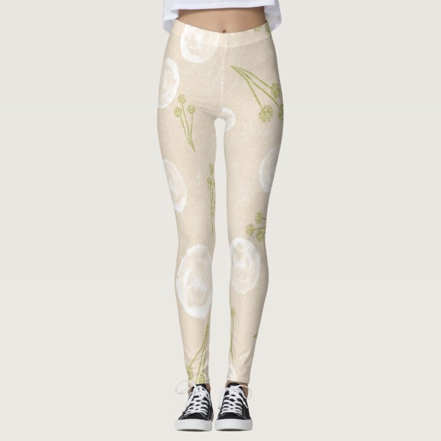 Leggings Padrão Floral (Frente)