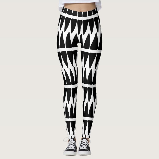 Leggings padrão preto/branco (Frente)
