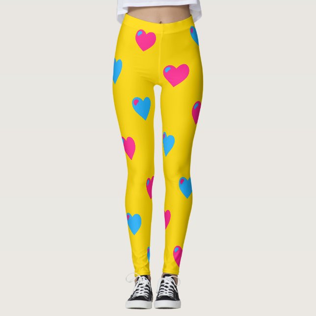 Leggings Pan Pride Corações Grandes (Frente)