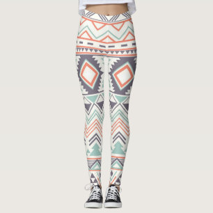 Leggings para mulheres da Multi Aztec Pastel