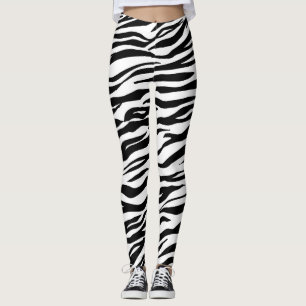 Leggings para mulheres Impressão de Tigre Preto/B