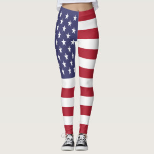 Leggings Patriotas Americanas de Bandeiras