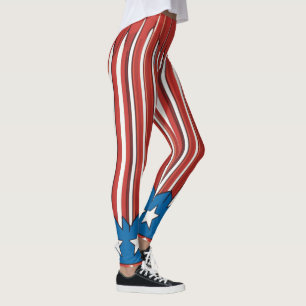 Leggings Patrióticas de Arte para 4 de Julho